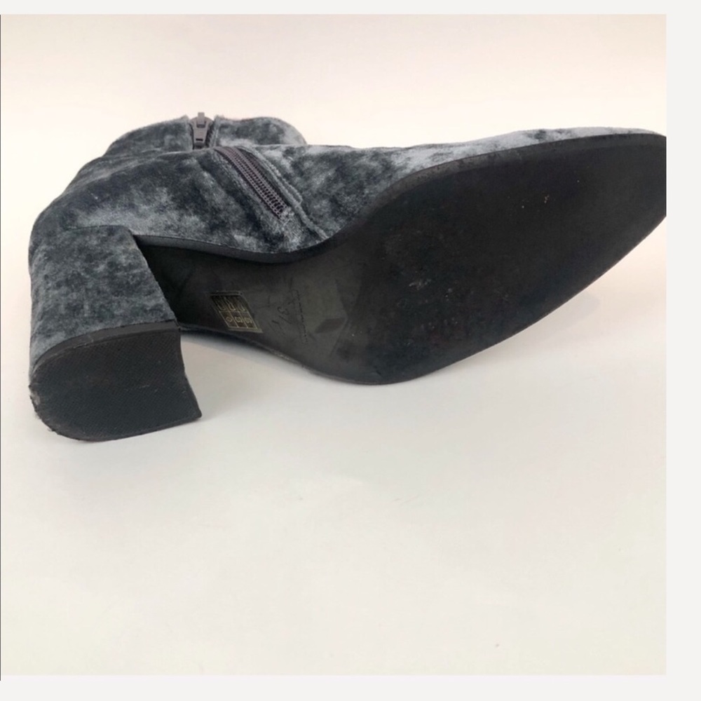 FREE PEOPLE   /leather velvet silver booties - Picture 4 of 6